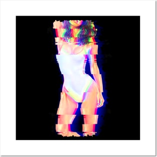 RETRO GLITCH GIRL #4 Posters and Art